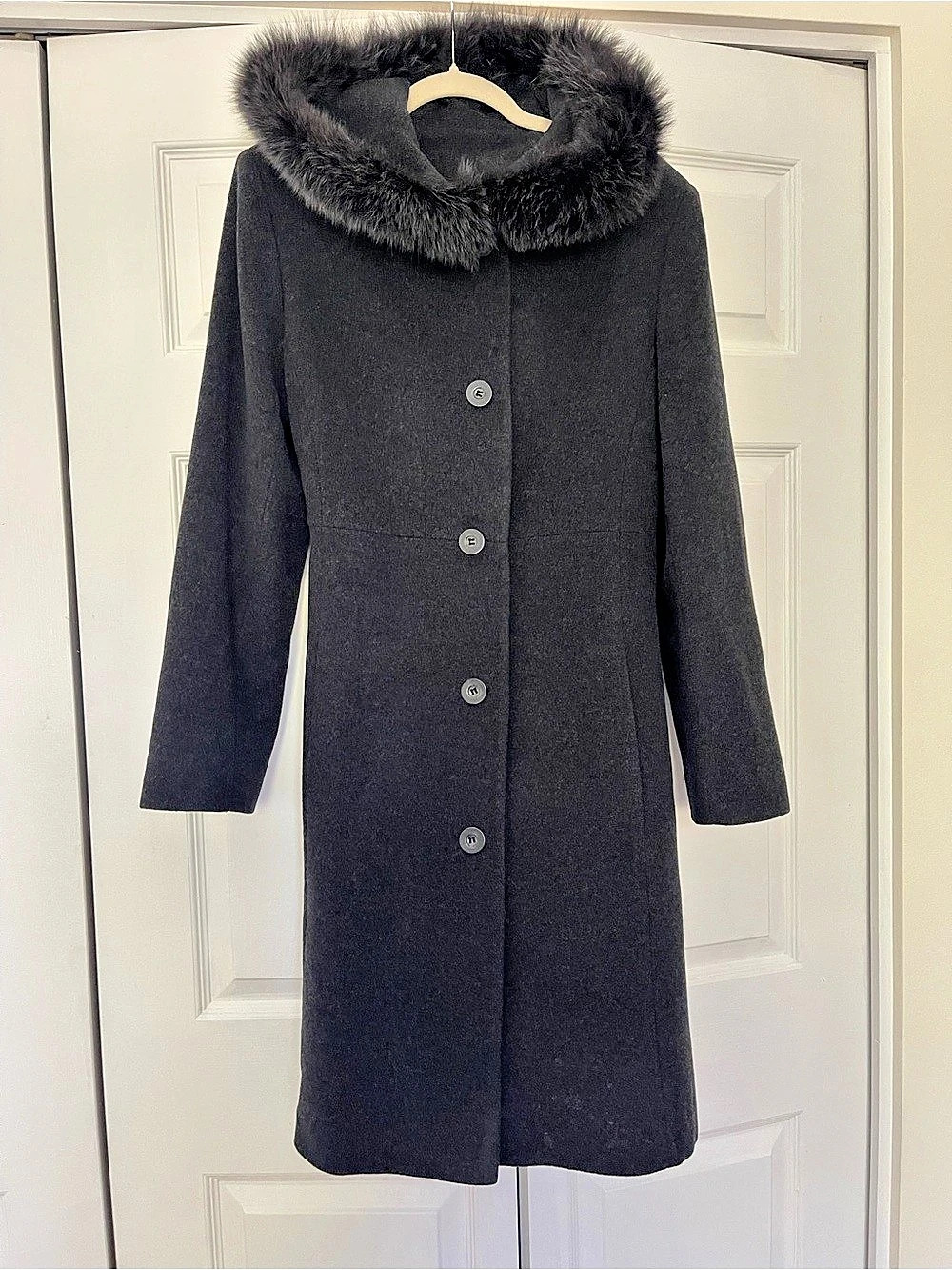 Mallia Wool Cashmere Hooded Coat Grey